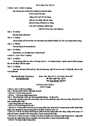 Đề kiểm tra học kỳ II môn Ngữ văn Lớp 8 - Năm học 2018-2019 - Phòng giáo dục và đào tạo huyện Đức Phó (Có đáp án)